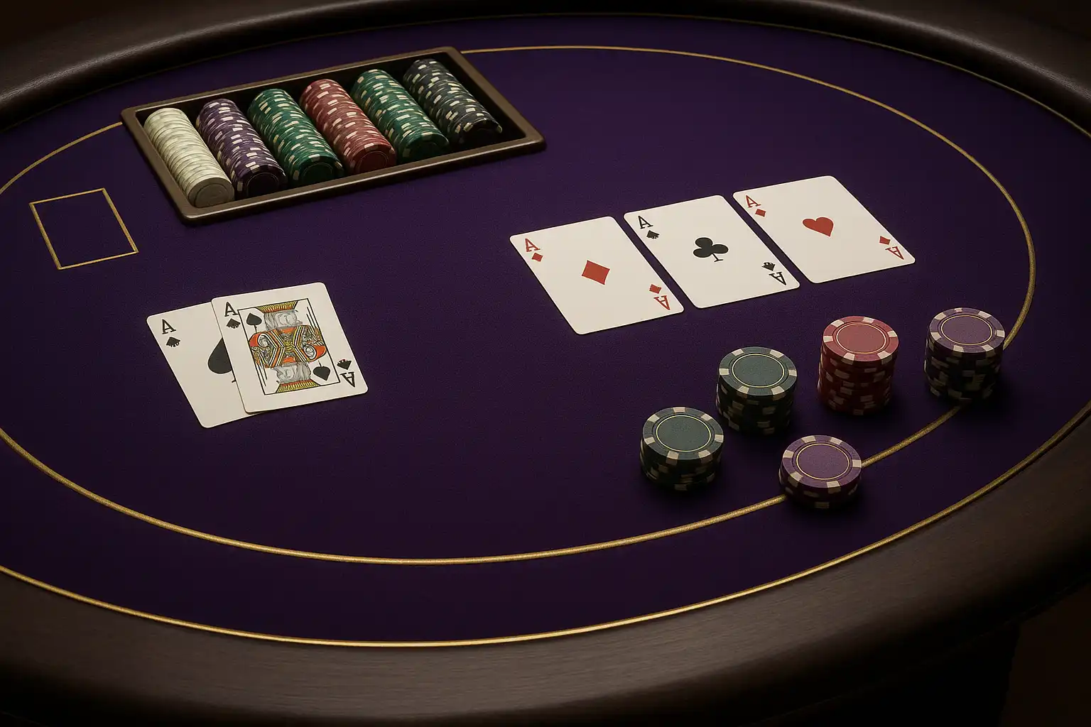 Elegancki stół do gry w blackjacka i pokera w kasynie The Originals